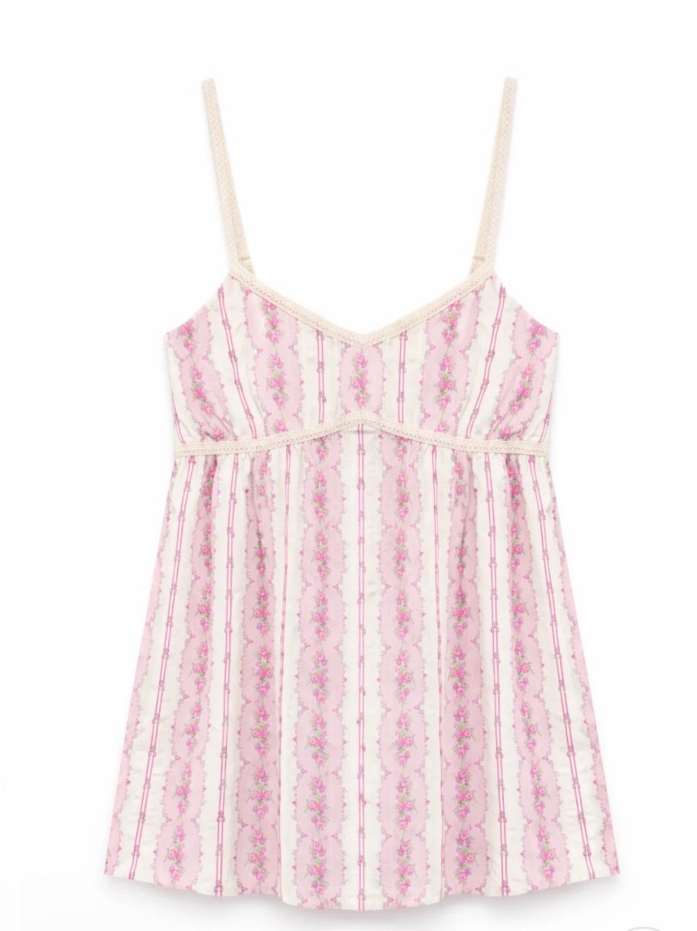 Katie J NYC Junior Bloom Printed Dress in Baby Pink Cottage Stripe
